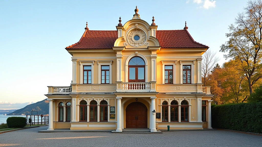 gratefulgold muziejaus fasadas su istorine architektūra, modernūs elementai